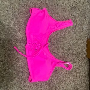 Bright pink bathing suit top